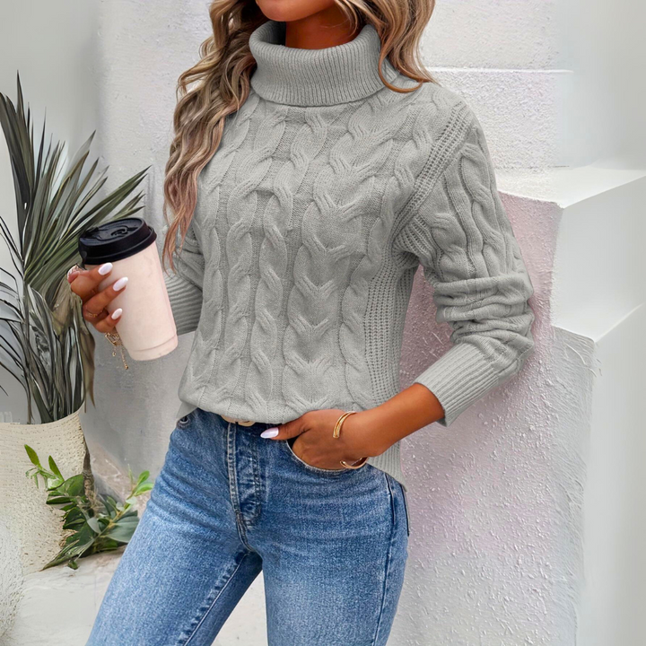 Giorgia – Cable Knit Roll Neck Jumper