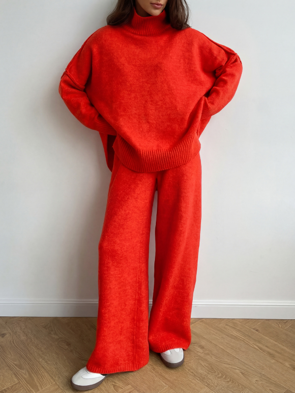 BEATRIX™ – Turtleneck Sweater & Wide Leg Pants Two-Piece Set