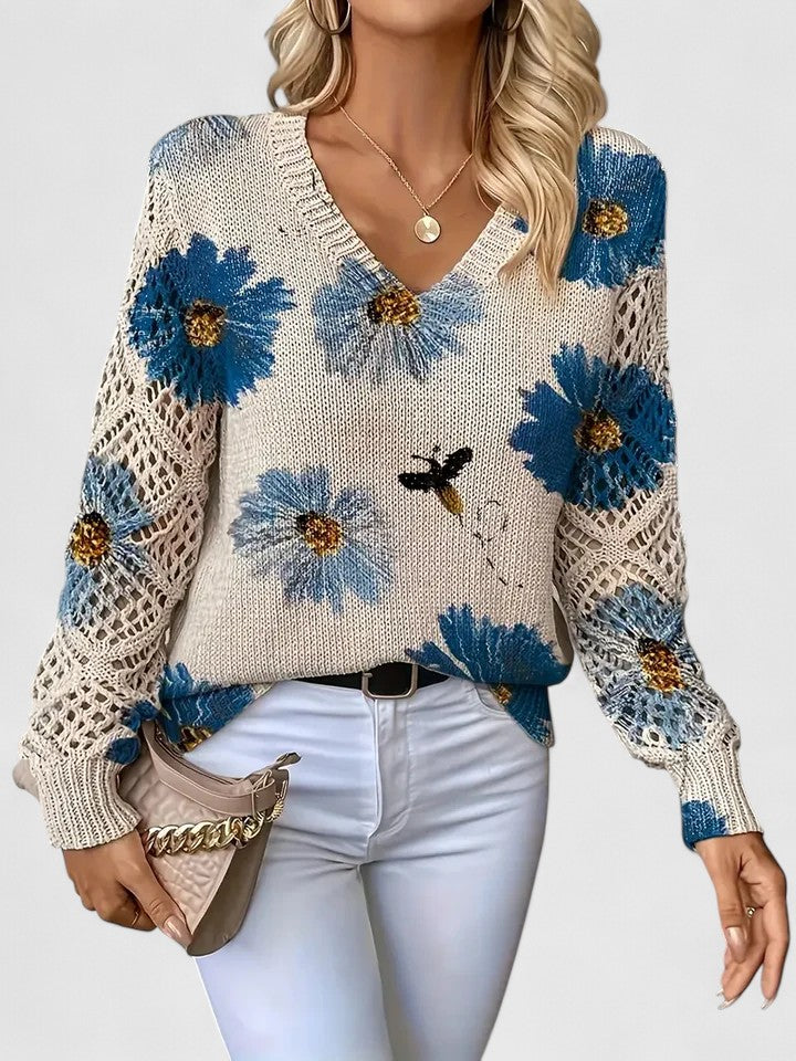 Beatrice – Floral Knitted Sweater