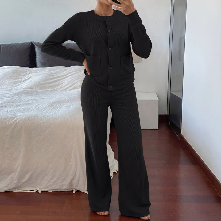 LUCIA™ - Cozy Knit Sweater & Wide Leg Two-Piece Set